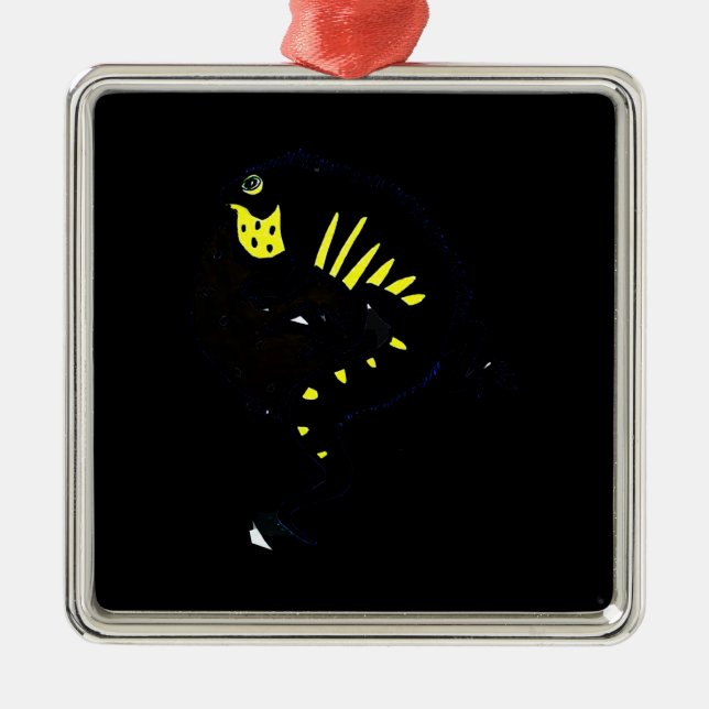 Iguana Facts Metal Ornament (Front)