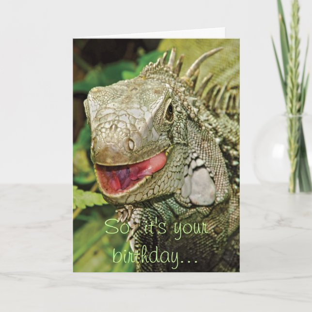 Iguana funny birthday card (Front)