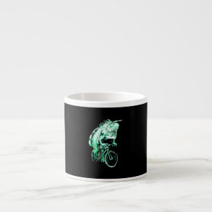 Iguana happiness with bicycle espresso cup