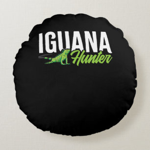 Iguana Hunter Herbivorous Lizard Sharp Eye Specie Round Pillow