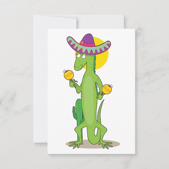 Iguana In A Sombrero Invitations (Front)