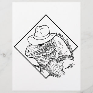 Iguana Jones - Colouring page.