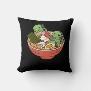 Iguana Kawaii Ramen Funny Pet Gift Throw Pillow