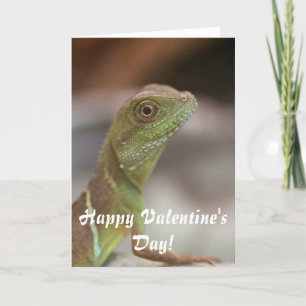 Iguana kiss Valentine's day Holiday Card