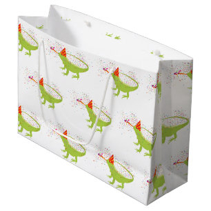 Iguana Lizard Partying Animals Having a Party Large Gift Bag