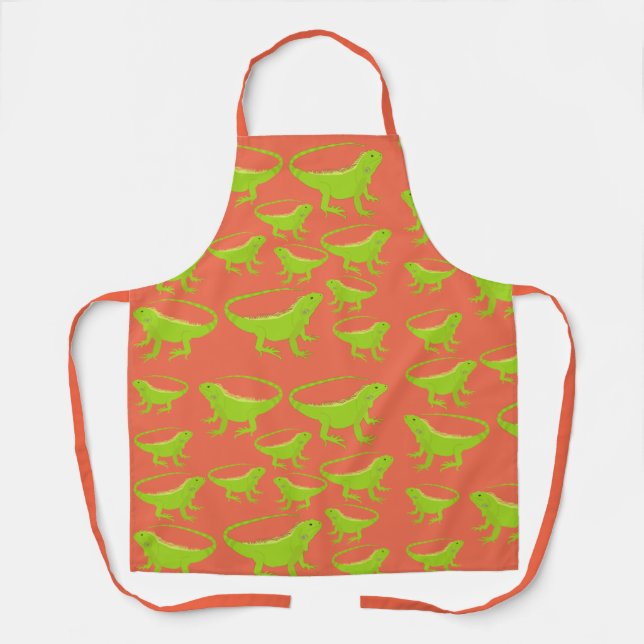 Iguana Lizard Pattern  Apron (Front)