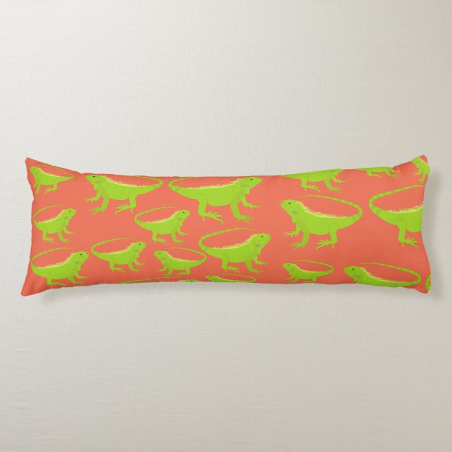 Iguana Lizard Pattern Body Pillow (Front)