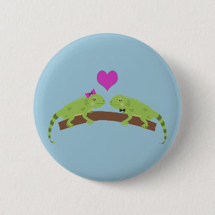 Iguana Love 2 Inch Round Button