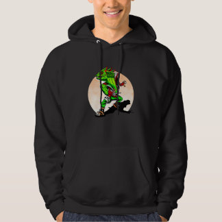 Iguana Man  Retro Lizard  Reptile Punk Hoodie