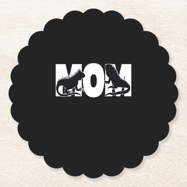 Iguana Mom Paper Coaster (Front)