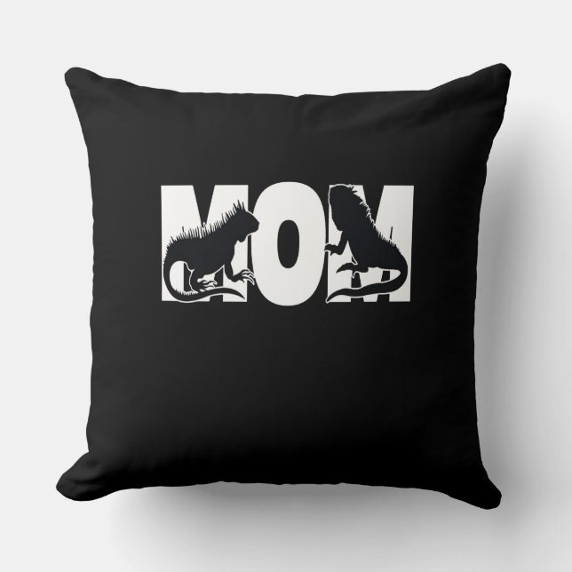Iguana Mom Throw Pillow (Front)