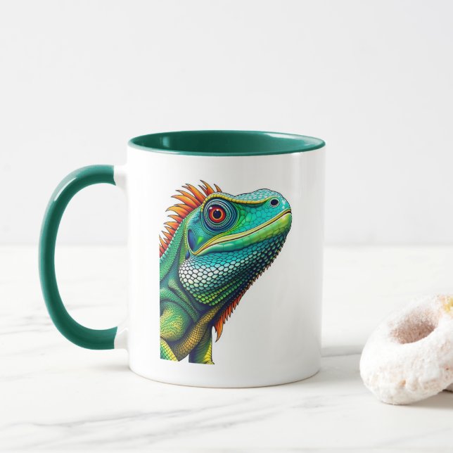 Iguana portrait mug (With Donut)