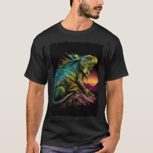 Iguana reptile lizard retro 70s vintage T-Shirt