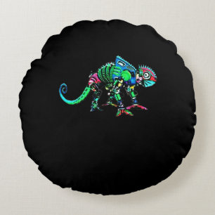 Iguana robot round pillow