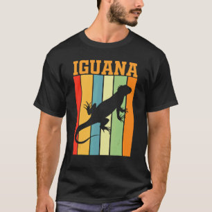 Iguana Shadow Silhouette In Retro Colours T-Shirt