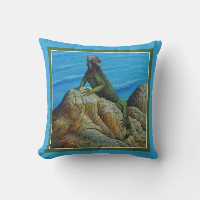 Iguana Throw Pillow (Front)