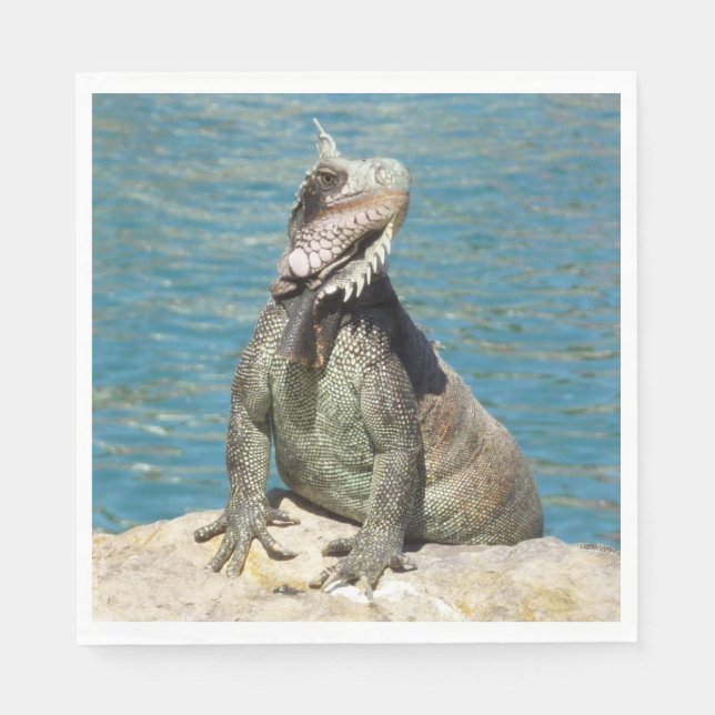 Iguana Tropical Wildlife Photography Napkin (Front)