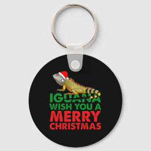 Iguana Wish You A Merry Christmas Funny Iguana Keychain