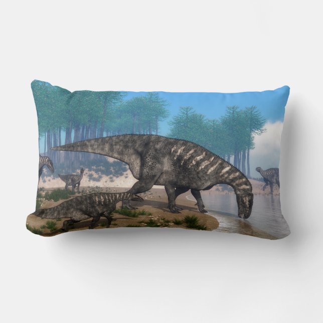 Iguanodon dinosaurs lumbar pillow (Front)