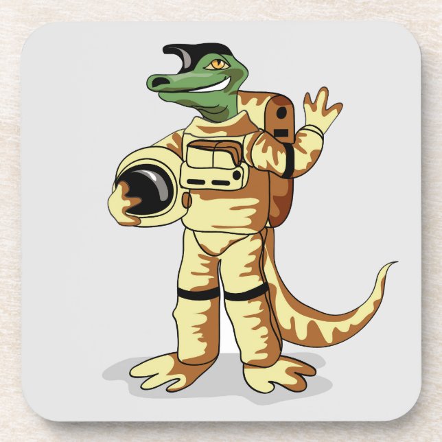 Iguanodon Dressed In A Cosmonaut Spacesuit. Coaster (Front)