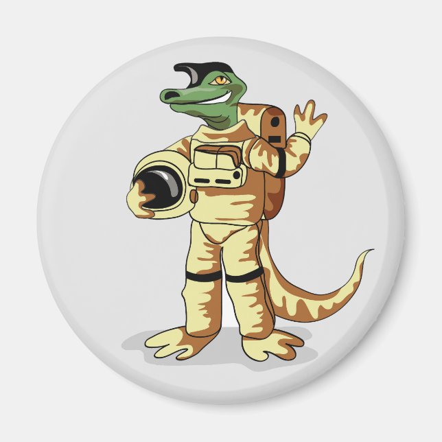 Iguanodon Dressed In A Cosmonaut Spacesuit. Magnet (Front)