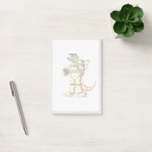 Iguanodon Dressed In A Cosmonaut Spacesuit. Post-it Notes