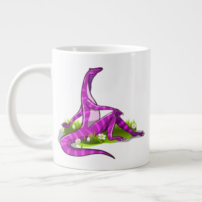 Iguanodon Showing Off Her Natural Beauty. Large Coffee Mug (Left)