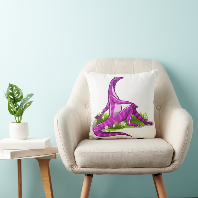 Iguanodon Showing Off Her Natural Beauty. Throw Pillow (Chair)