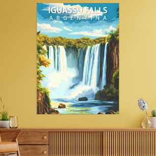 Iguassu Falls, Argentina – Vintage Travel Poster A Canvas Print