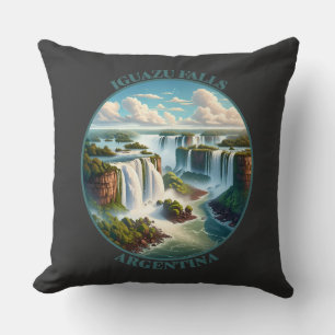 Iguazu Falls Argentina Throw Pillow