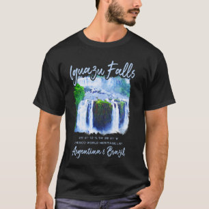 Iguazú Falls Waterfall Travel Iguazu Brazil Argent T-Shirt