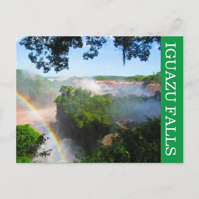 iguazu waterfalls rainbow postcard (Front)