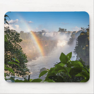 Iguazú Waterfalls With Rainbow, Argentina Mouse Pad