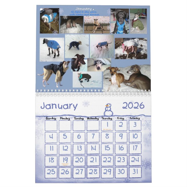 IGWhispers' 2012 Italian Greyhound Calendar (Jan 2026)