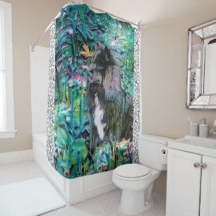 IHANA Finlandais Lapphund rideau de douche Lappy