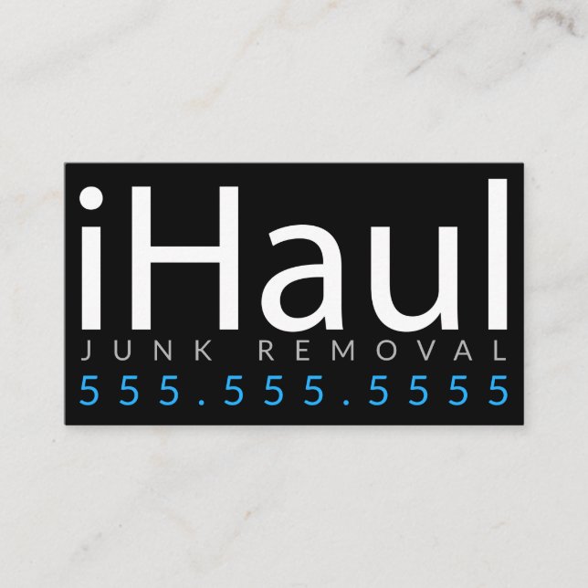 iHaul. Junk Hauling Removal Business Card (Front)