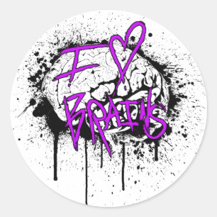 iHEARTbrains Classic Round Sticker