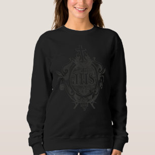 Ihs Cross Christogram Jesus Symbol Traditional Cat Sweatshirt