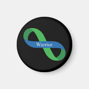 IIH Warrior Green and Blue Infinity Ribbon Magnet
