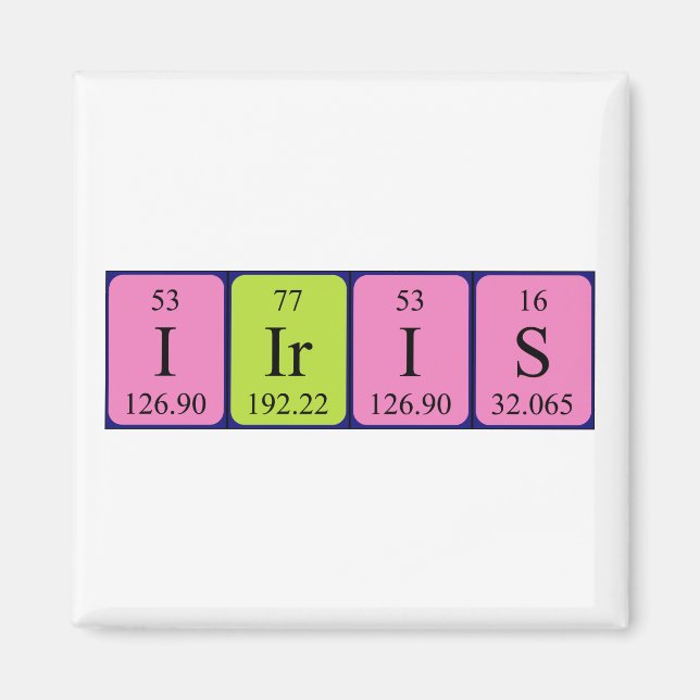 Iiris periodic table name magnet (Front)