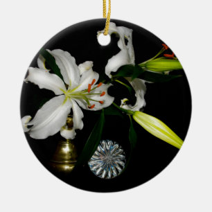 Iirsh Design -Brass and Flower Collection Ceramic Ornament
