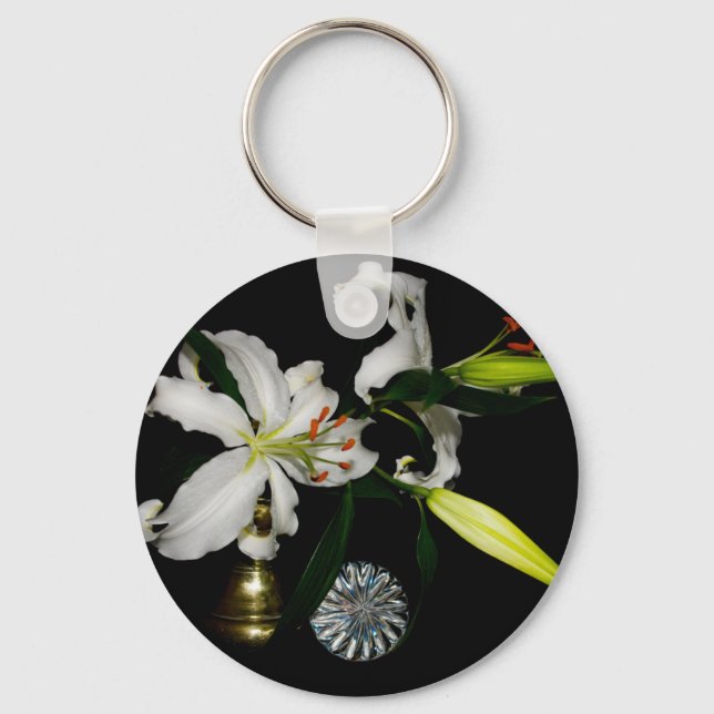 Iirsh Design -Brass and Flower Collection Keychain (Front)