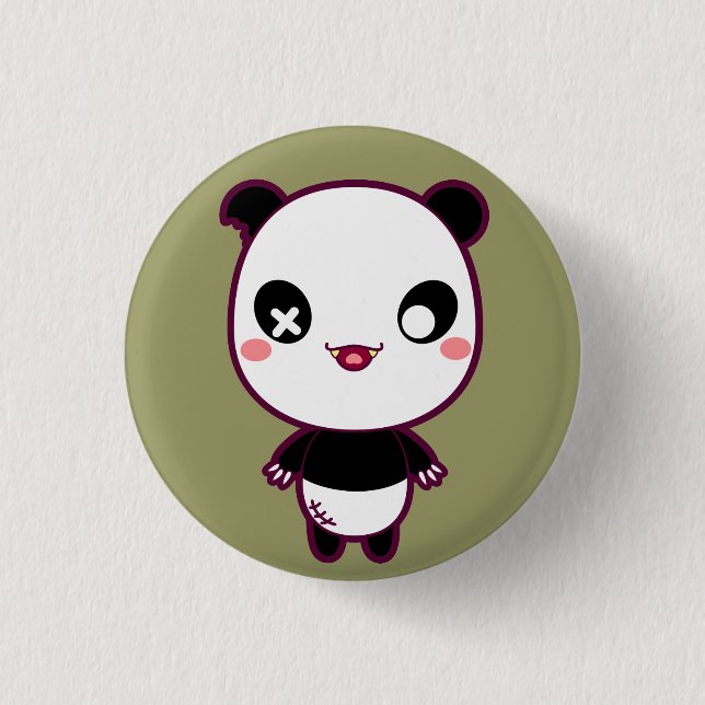 Ijimekko the Bully Panda 1 Inch Round Button (Front)