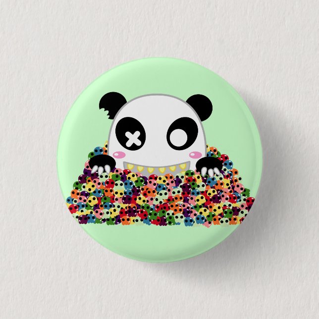 Ijimekko the Panda - Sugar Skulls 1 Inch Round Button (Front)