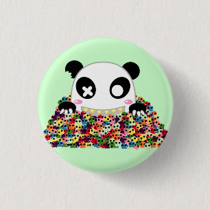 Ijimekko the Panda - Sugar Skulls 1 Inch Round Button