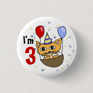 Ik ben 3 verjaardag 1 inch round button