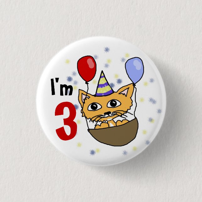 Ik ben 3 verjaardag 1 inch round button (Front)