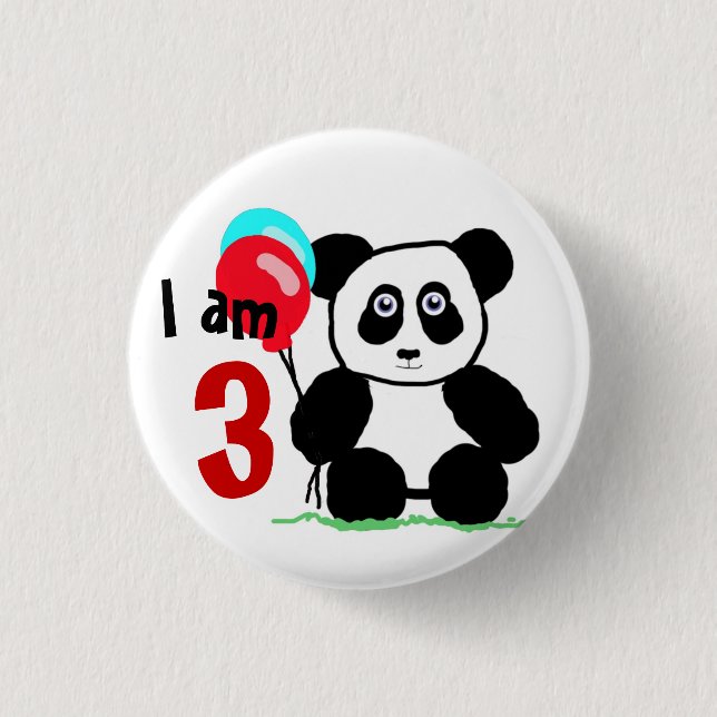 Ik ben 3 verjaardag 1 inch round button (Front)