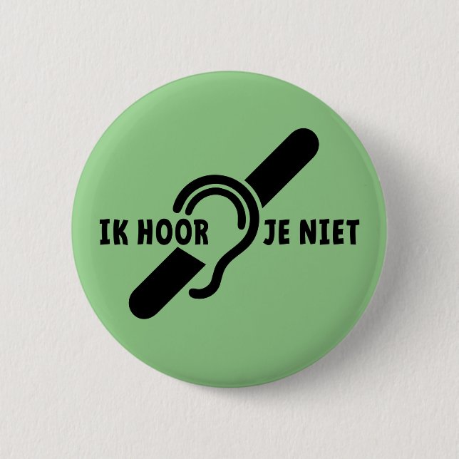 Ik ben doof. Doven, slechthorend. Lip lezen Ronde 2 Inch Round Button (Front)
