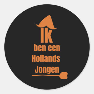 Ik ben een Hollands Jongen - I Am A Dutch Boy Classic Round Sticker